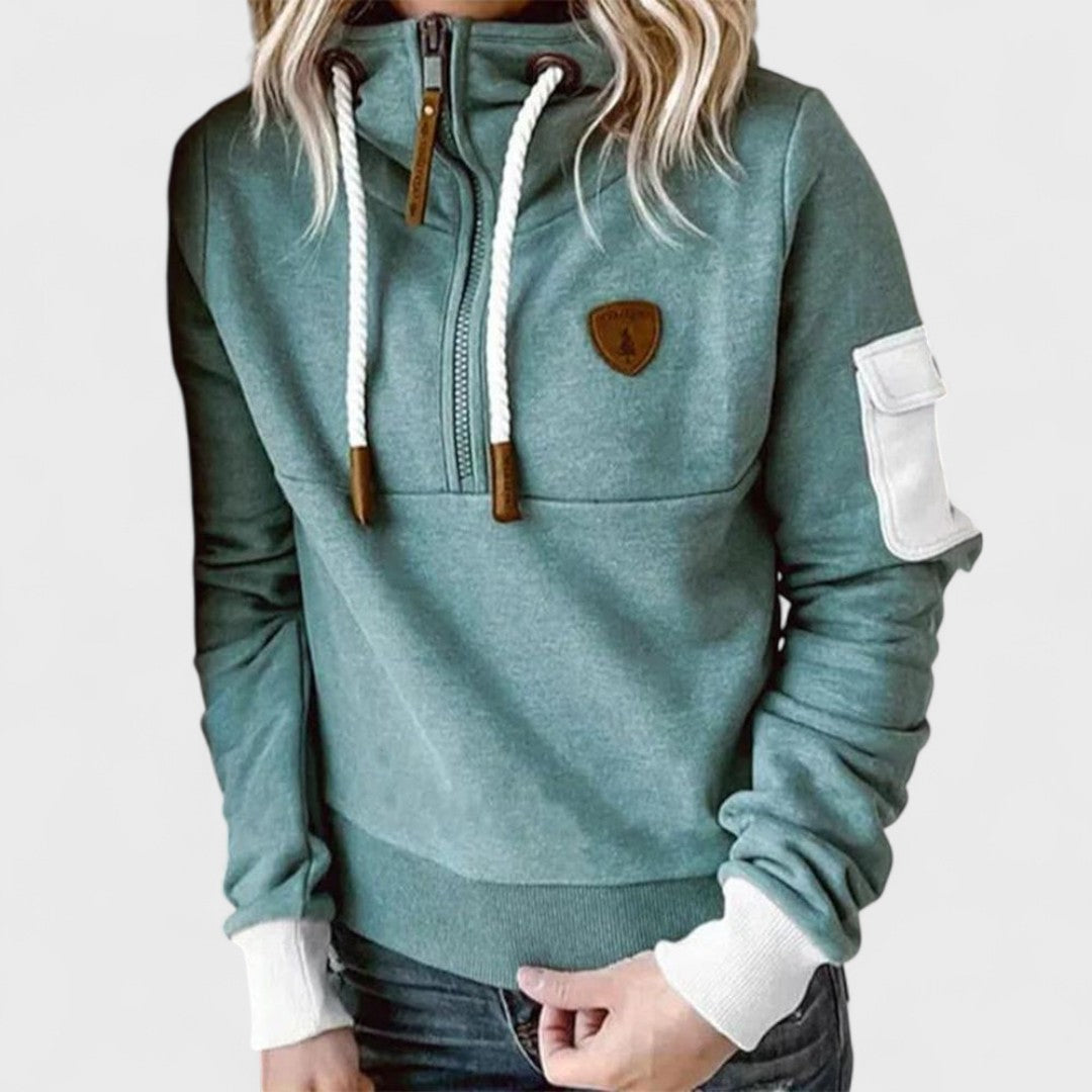 Delia - Women's Relaxed Half-Zip Sweater - photo 1