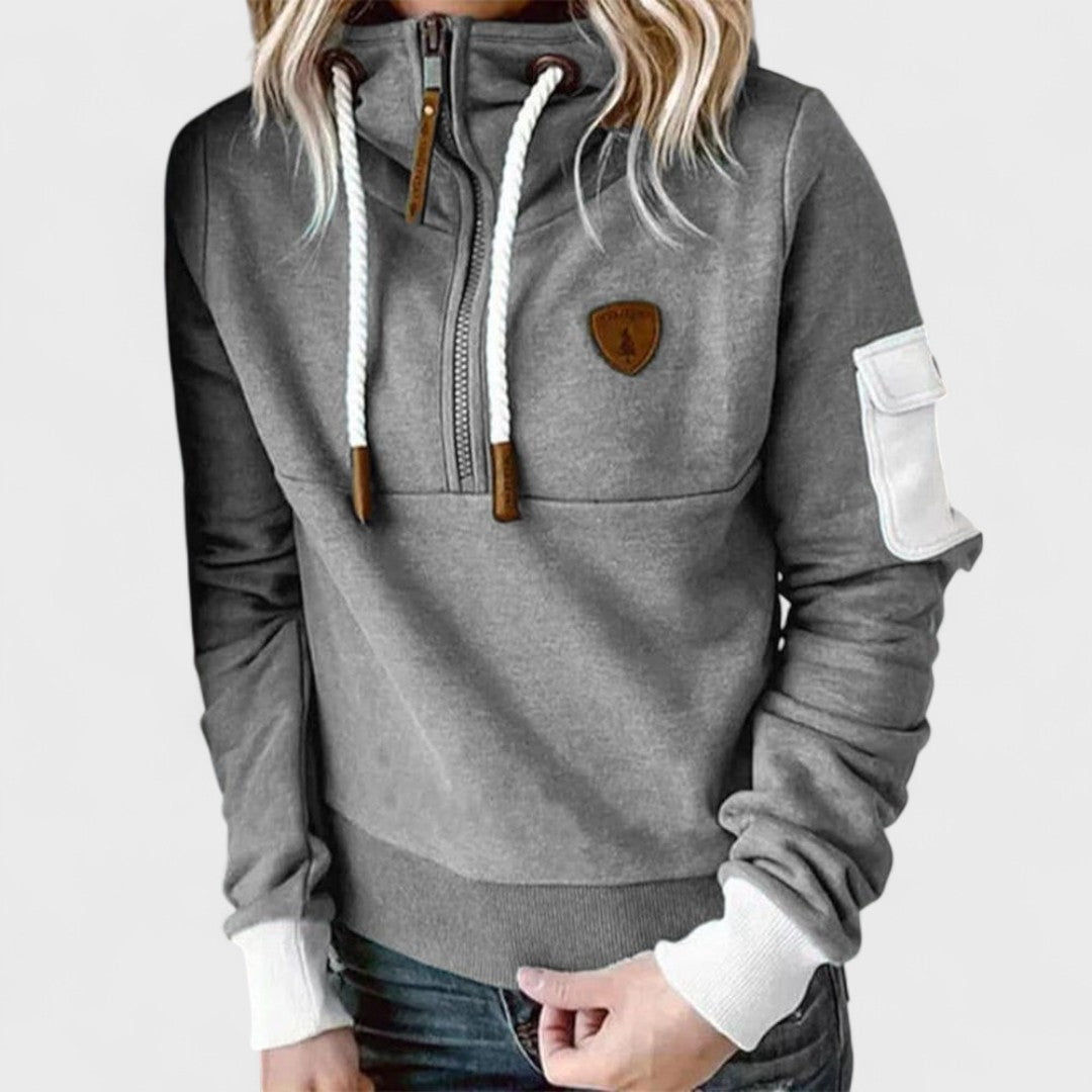 Delia - Women's Relaxed Half-Zip Sweater - photo 4