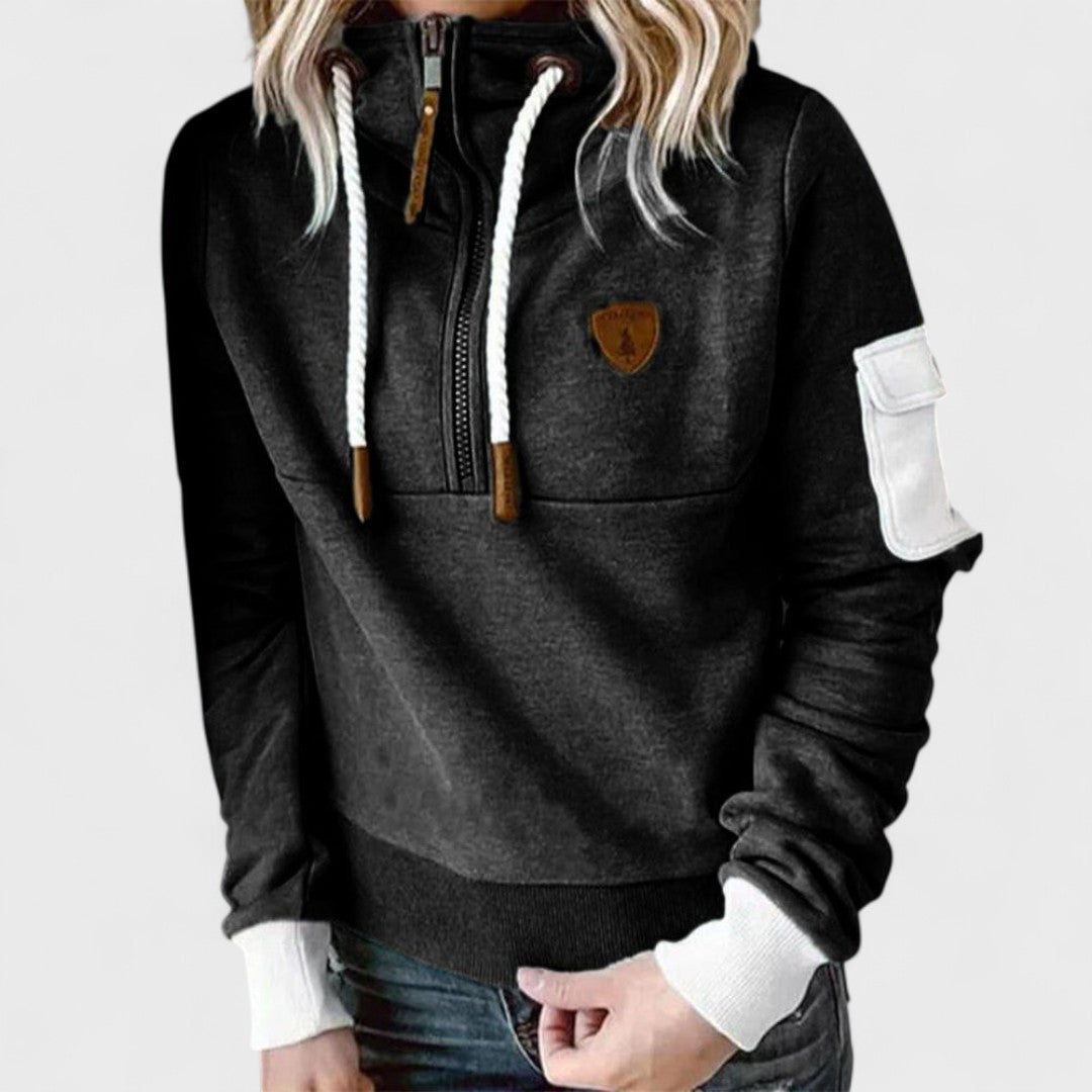 Delia - Women's Relaxed Half-Zip Sweater - photo 8