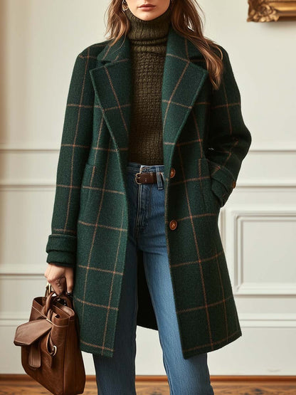 Lucienne - Women's Check Coat - photo 1