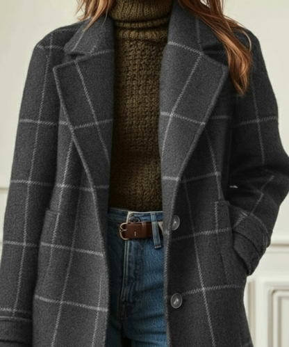 Lucienne - Women's Check Coat - photo 5