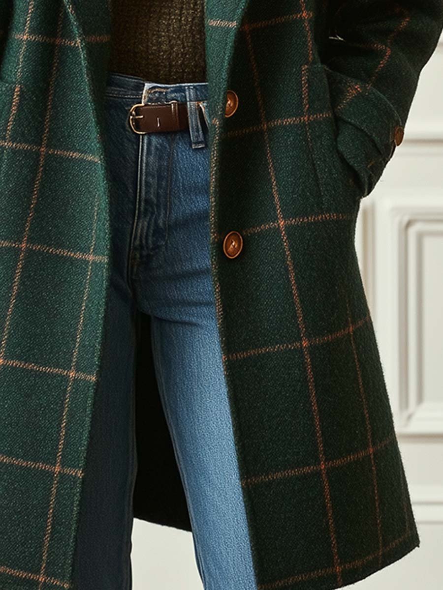 Lucienne - Women's Check Coat - photo 6