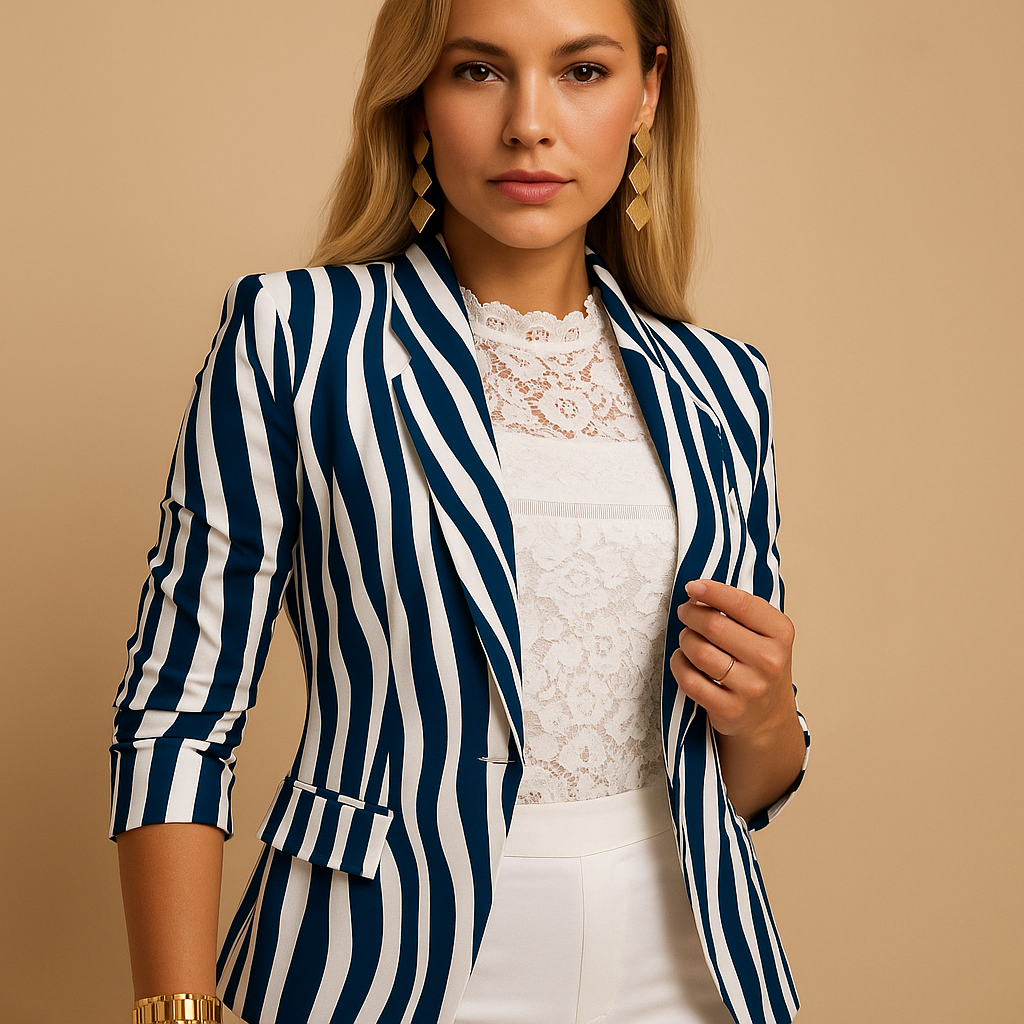 Caitlin - Women's Houndstooth Check Blazer - photo 3