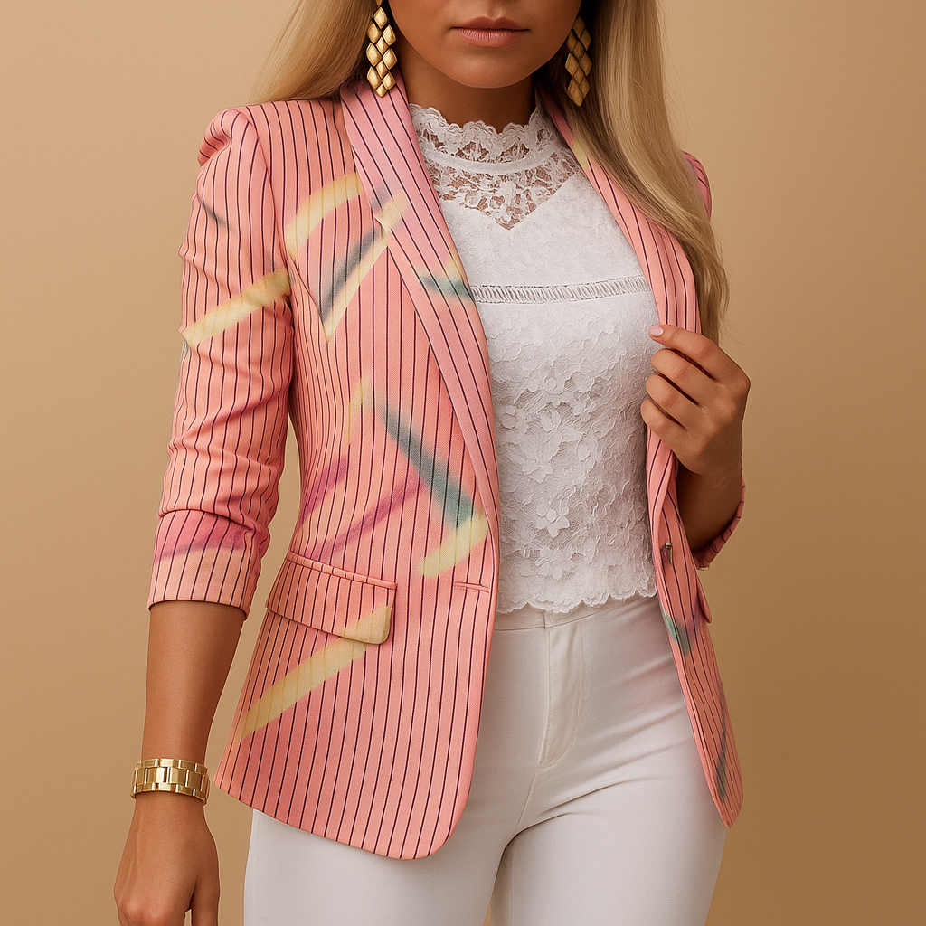 Caitlin - Women's Houndstooth Check Blazer - photo 6