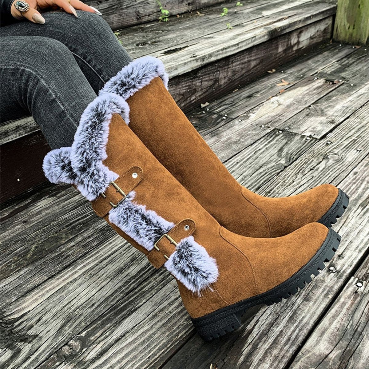 Faye - Women's Classic Buckles Boots - photo 1