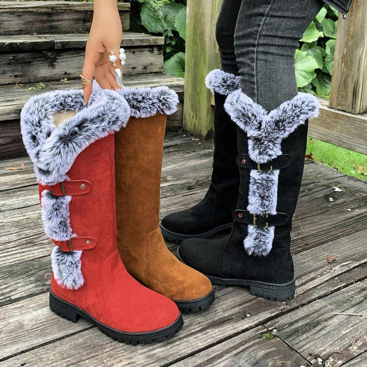 Faye - Women's Classic Buckles Boots - photo 3