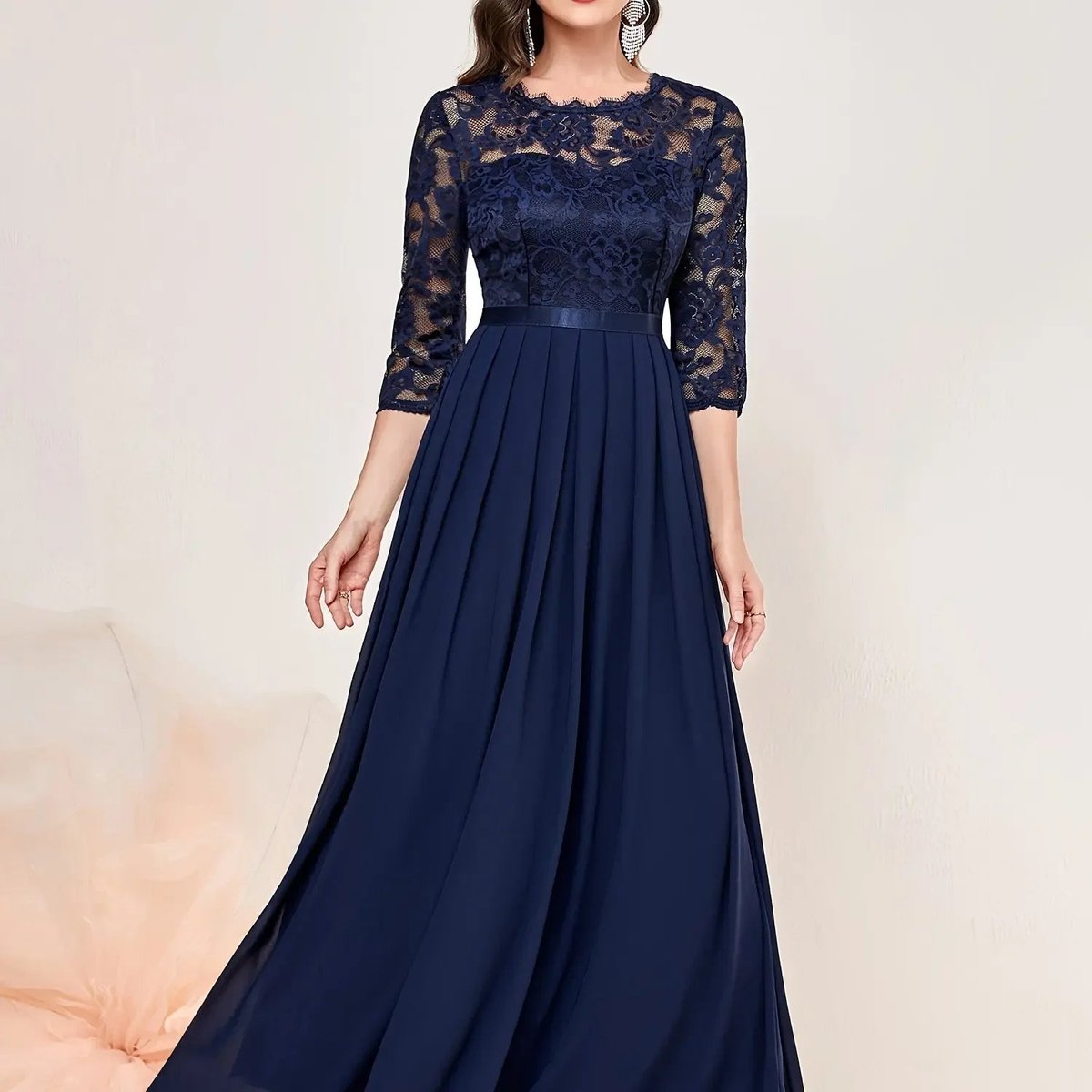 Una - Women's Lace Bodice Dress - photo 7