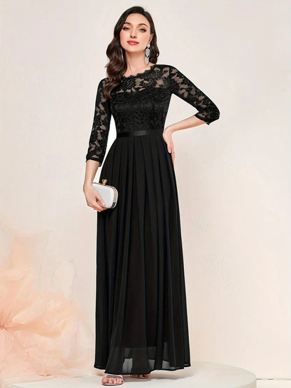 Una - Women's Lace Bodice Dress - photo 8