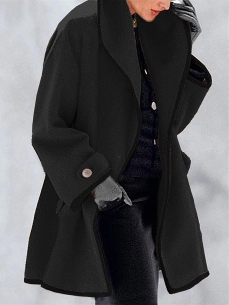 Amaia - Women's Shawl Contrast Coat - photo 1