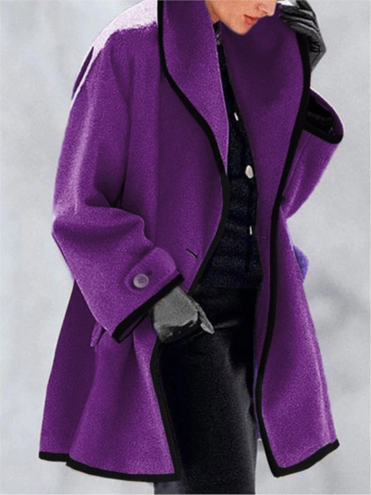 Amaia - Women's Shawl Contrast Coat - photo 7