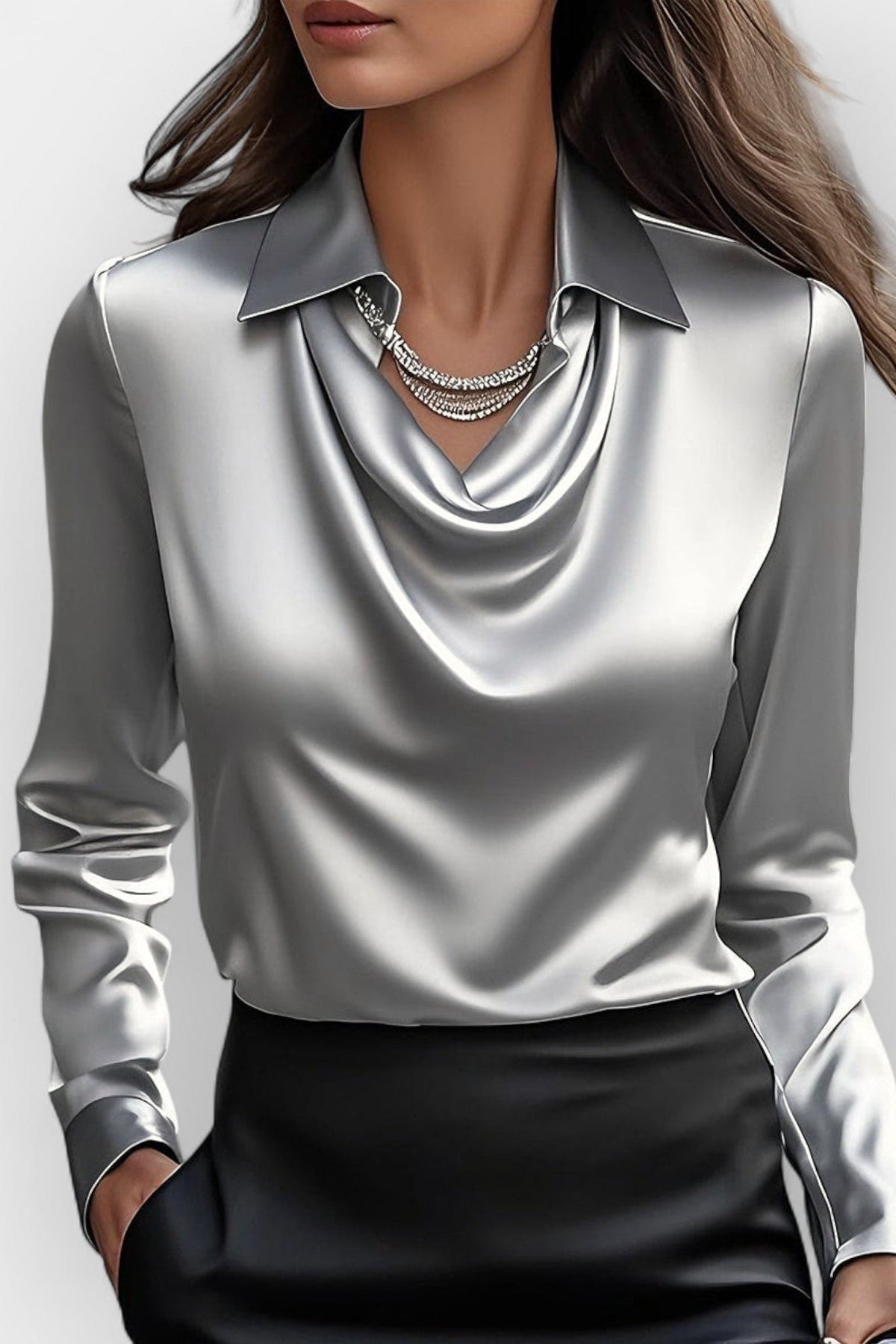 Una - Women's Long Office Blouse - photo 5