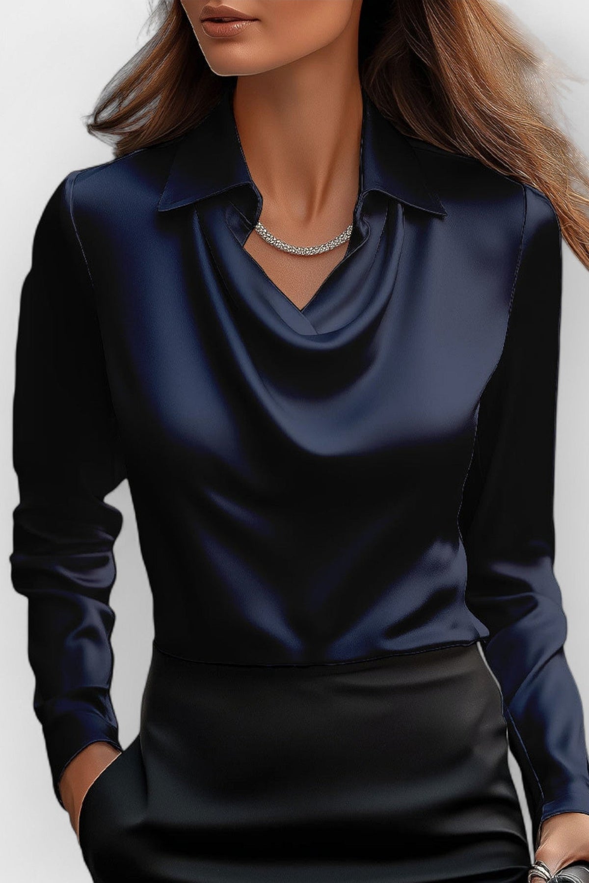 Una - Women's Long Office Blouse - photo 6