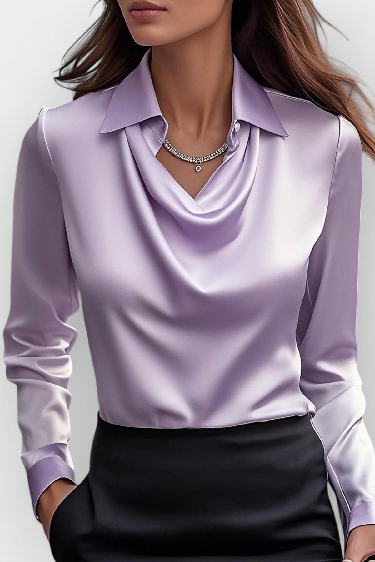 Una - Women's Long Office Blouse - photo 9