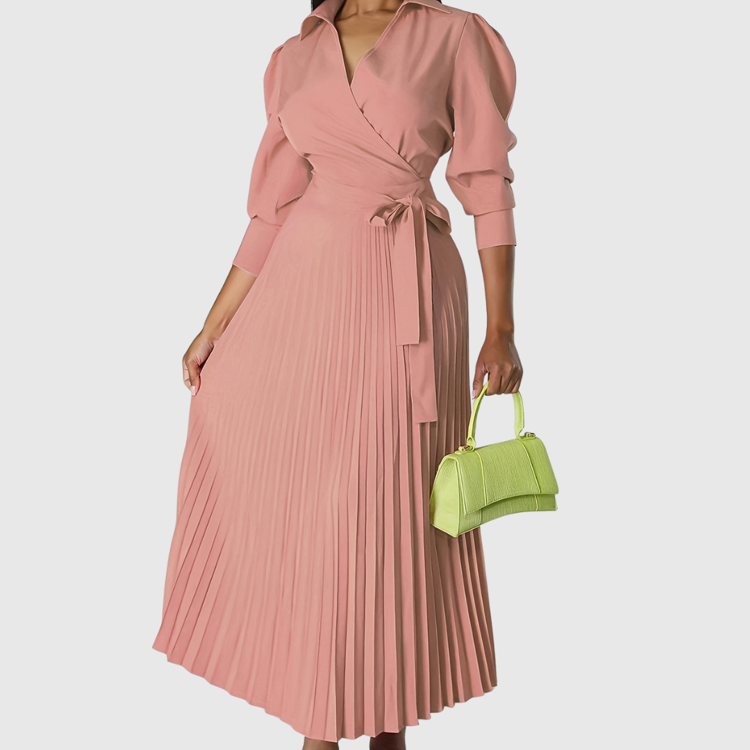 Rosalie - Women's Pleated Wrap Maxi Dress - photo 8