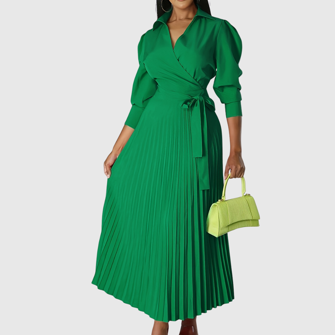 Rosalie - Women's Pleated Wrap Maxi Dress - photo 9