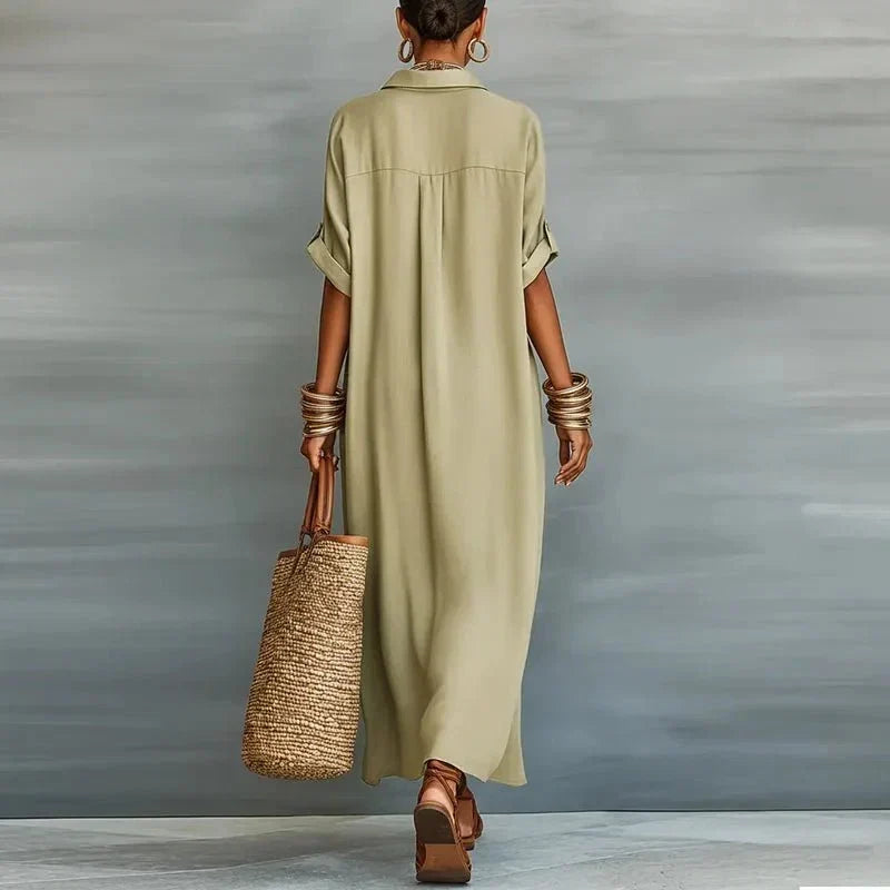 Edith - Women's Relaxed Button-Front Maxi Dress - photo 2