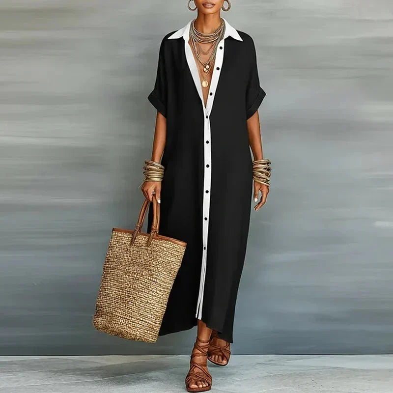 Edith - Women's Relaxed Button-Front Maxi Dress - photo 5