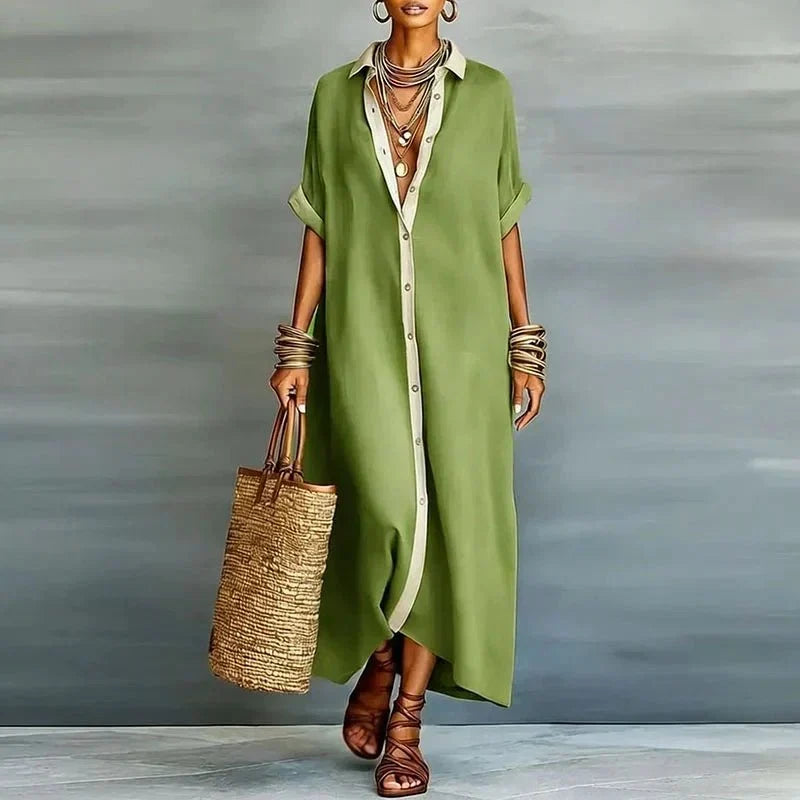 Edith - Women's Relaxed Button-Front Maxi Dress - photo 6