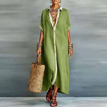 Edith - Women's Relaxed Button-Front Maxi Dress - photo 6