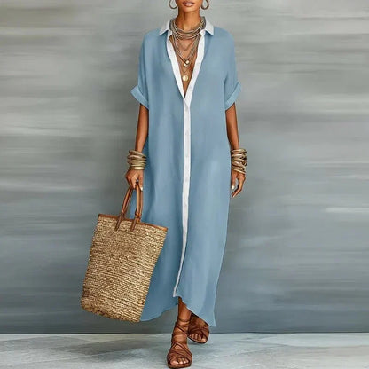 Edith - Women's Relaxed Button-Front Maxi Dress - photo 7