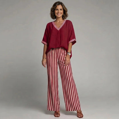 Tilda - Women's Relaxed Striped Two-Piece Set - photo 1