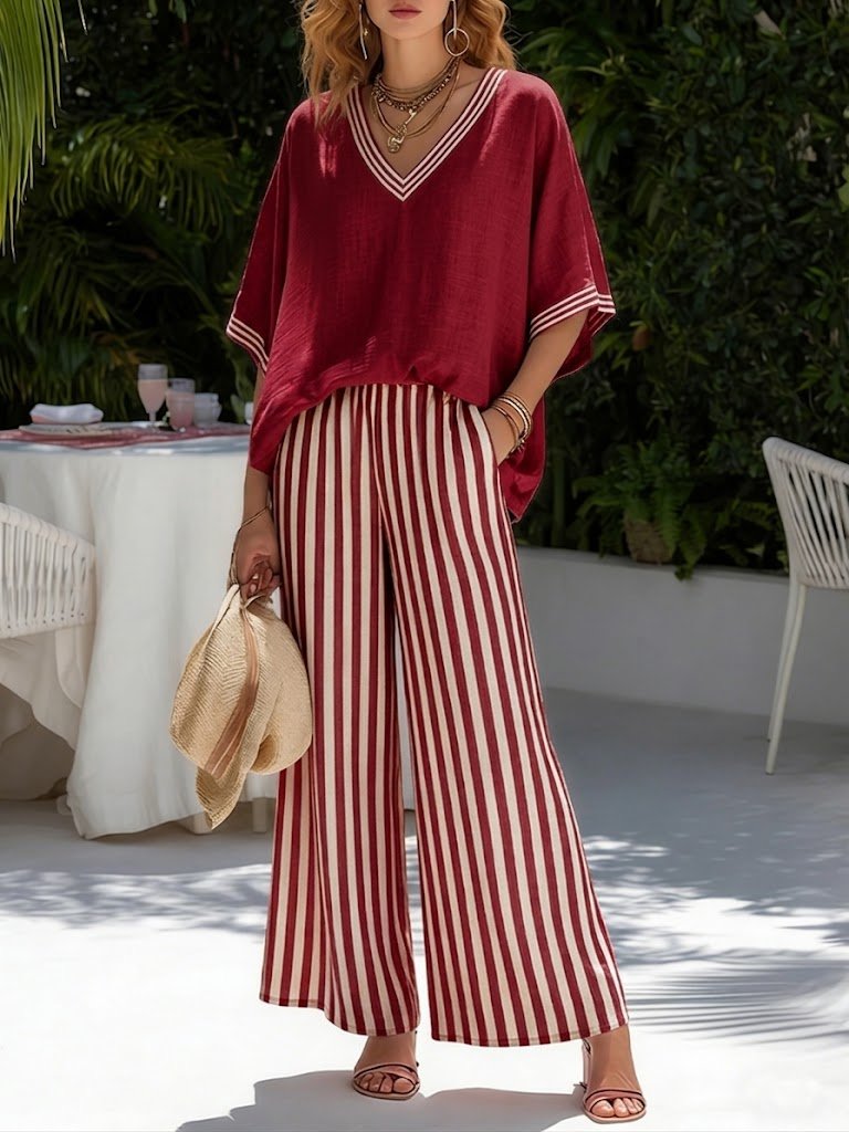 Tilda - Women's Relaxed Striped Two-Piece Set - photo 4