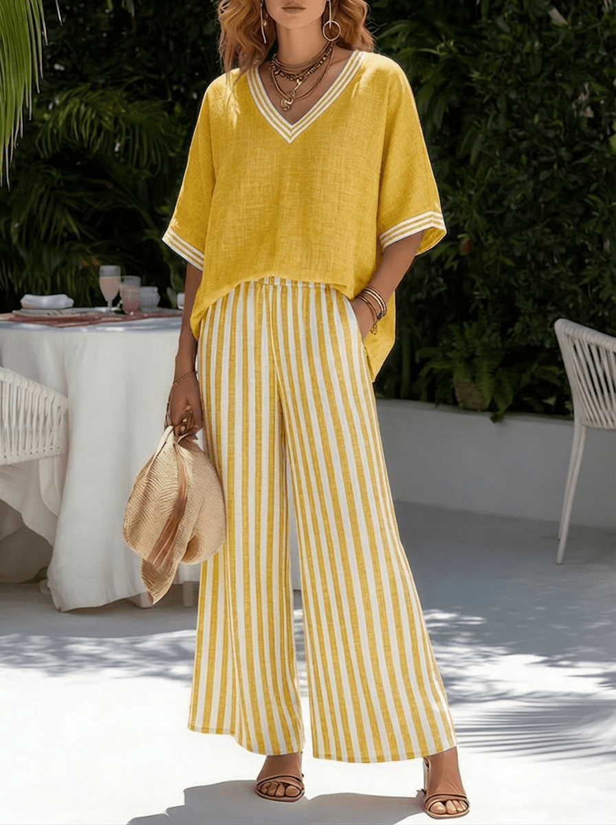 Tilda - Women's Relaxed Striped Two-Piece Set - photo 5