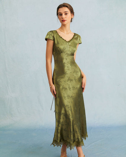 Tamsin - Women's Satin Jacquard Dress - photo 1