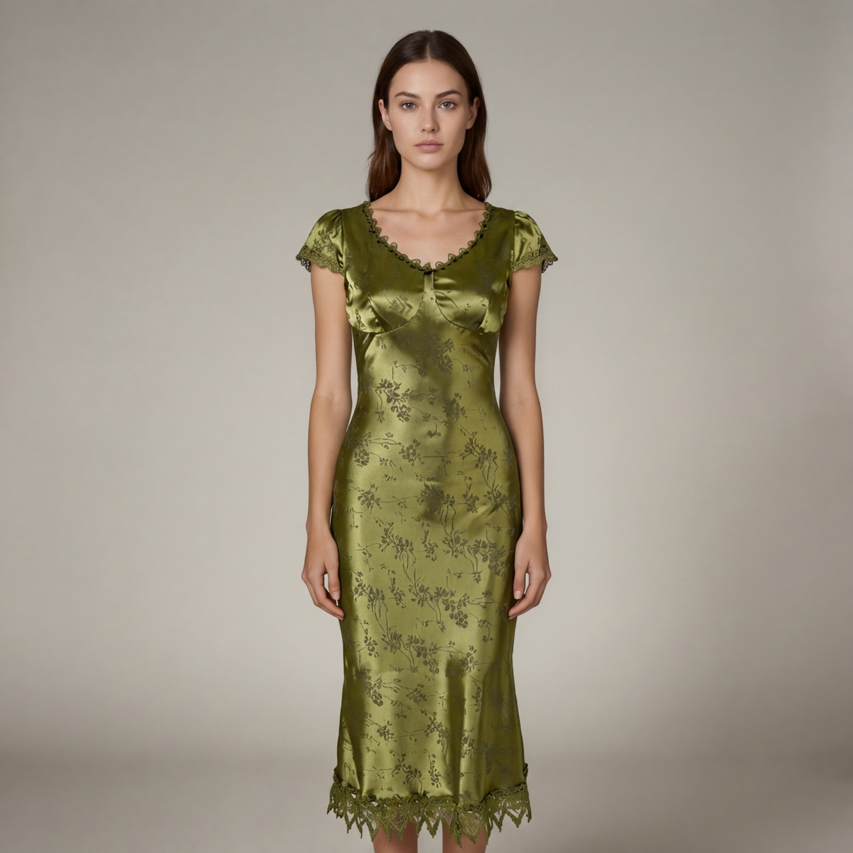 Tamsin - Women's Satin Jacquard Dress - photo 2
