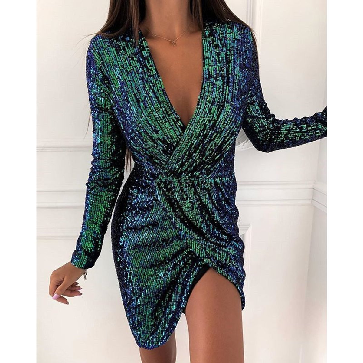 Nerissa - Women's Wrap Knee Dress - photo 8