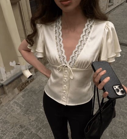 Oriane - Women's Silk Long Blouse - photo 1
