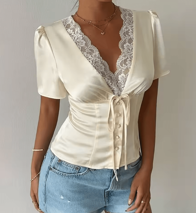 Oriane - Women's Silk Long Blouse - photo 4