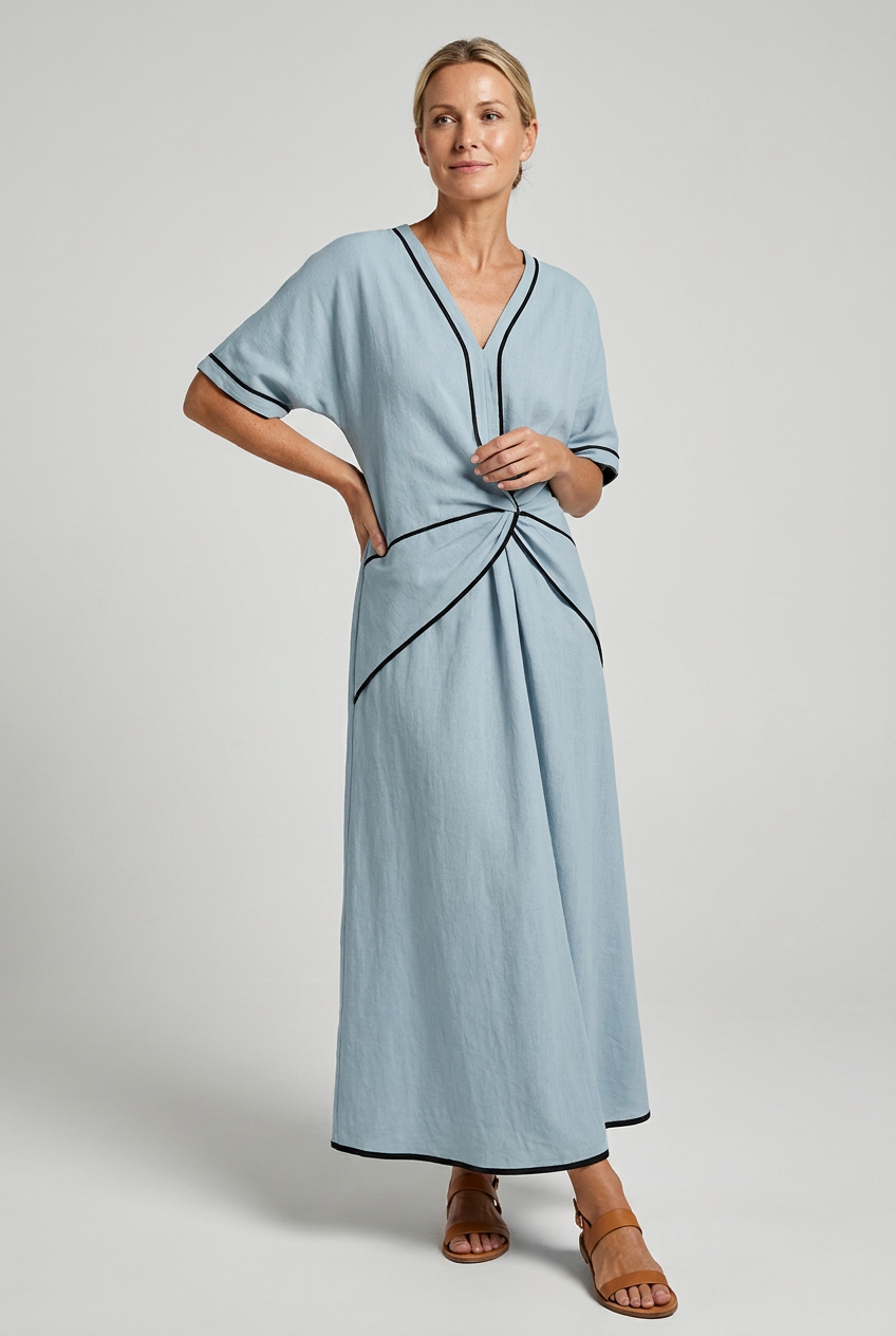 Colette - Women's Maxi V-neck Dress - photo 2