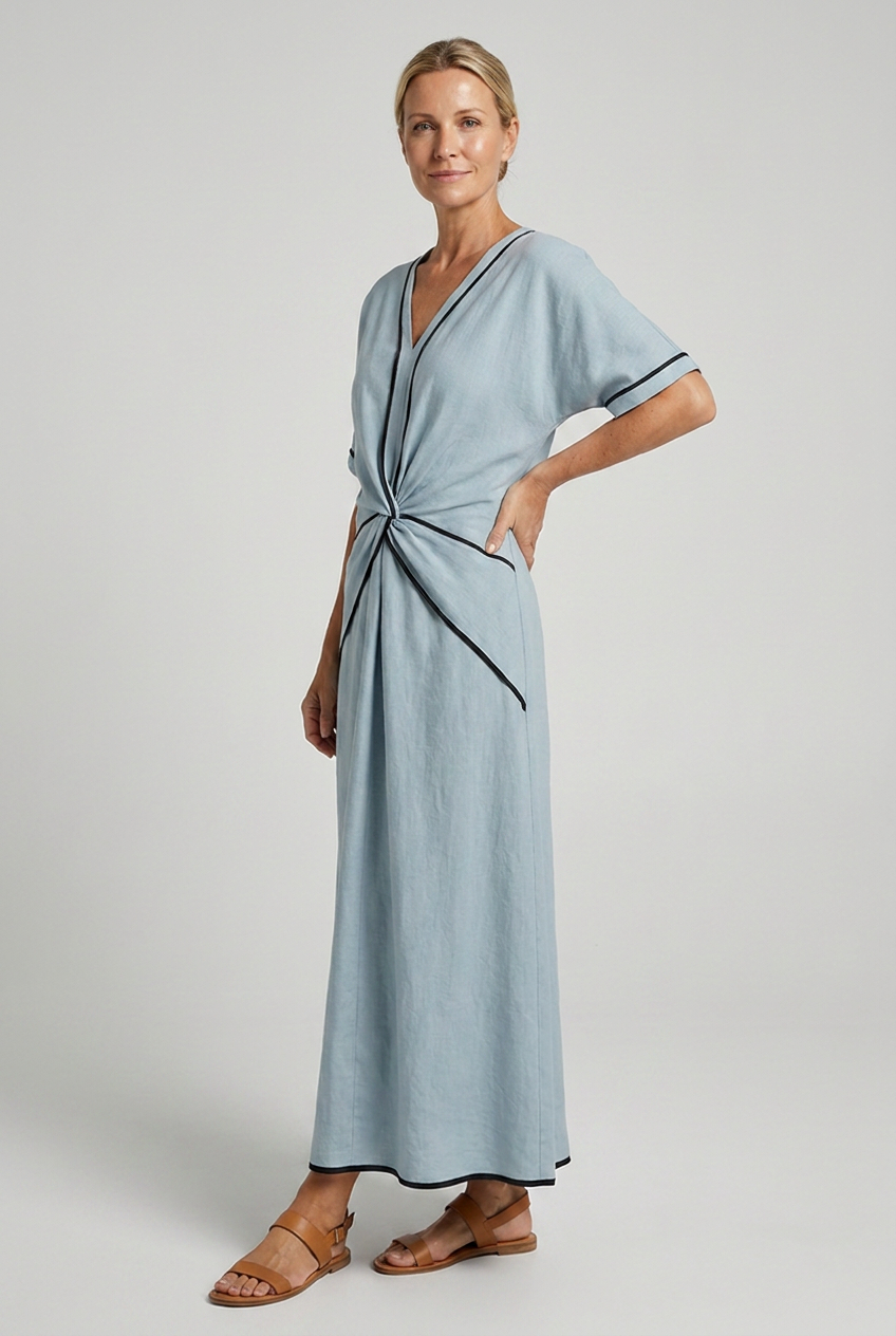 Colette - Women's Maxi V-neck Dress - photo 3