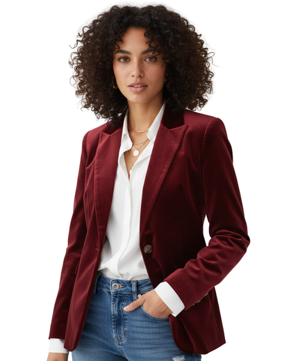 Romy - Women's Velvet Blazer - photo 1