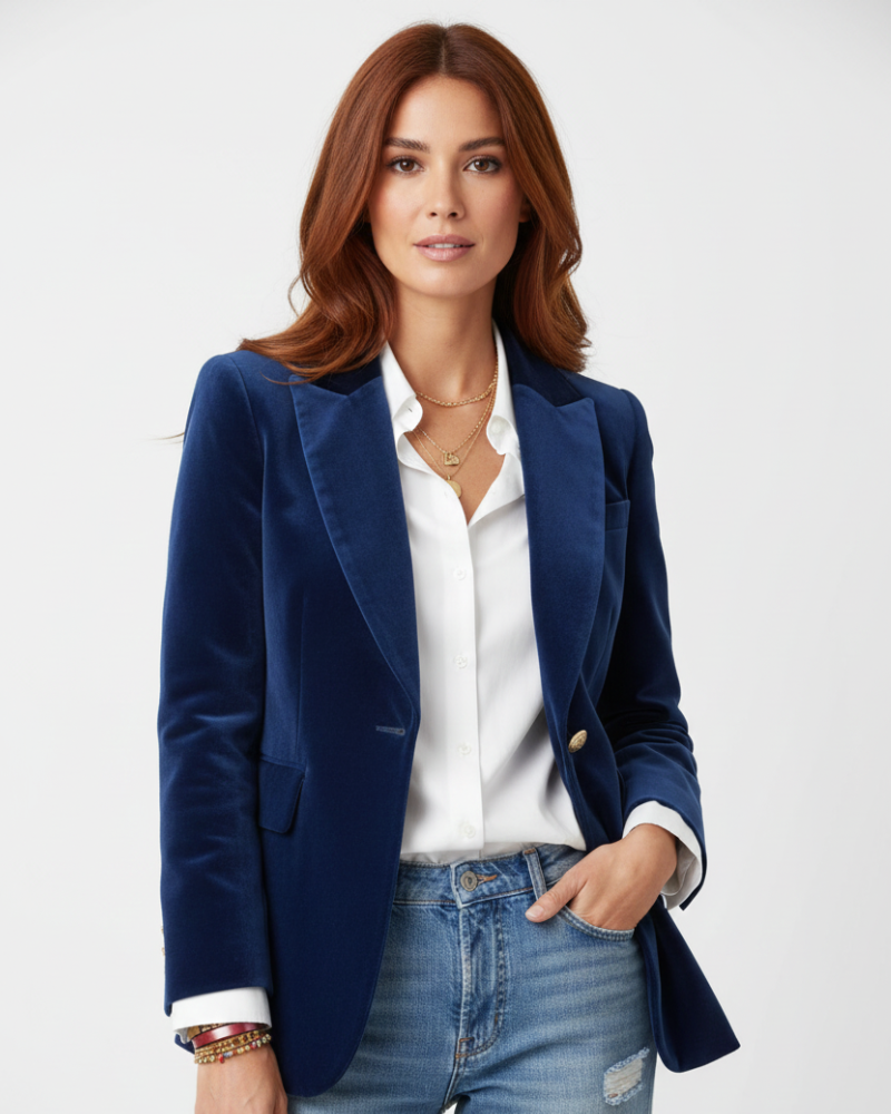 Romy - Women's Velvet Blazer - photo 3