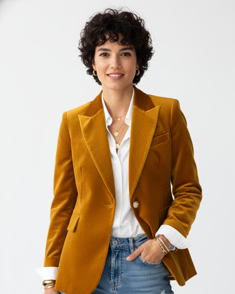 Romy - Women's Velvet Blazer - photo 4