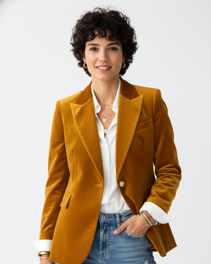 Romy - Women's Velvet Blazer - photo 4