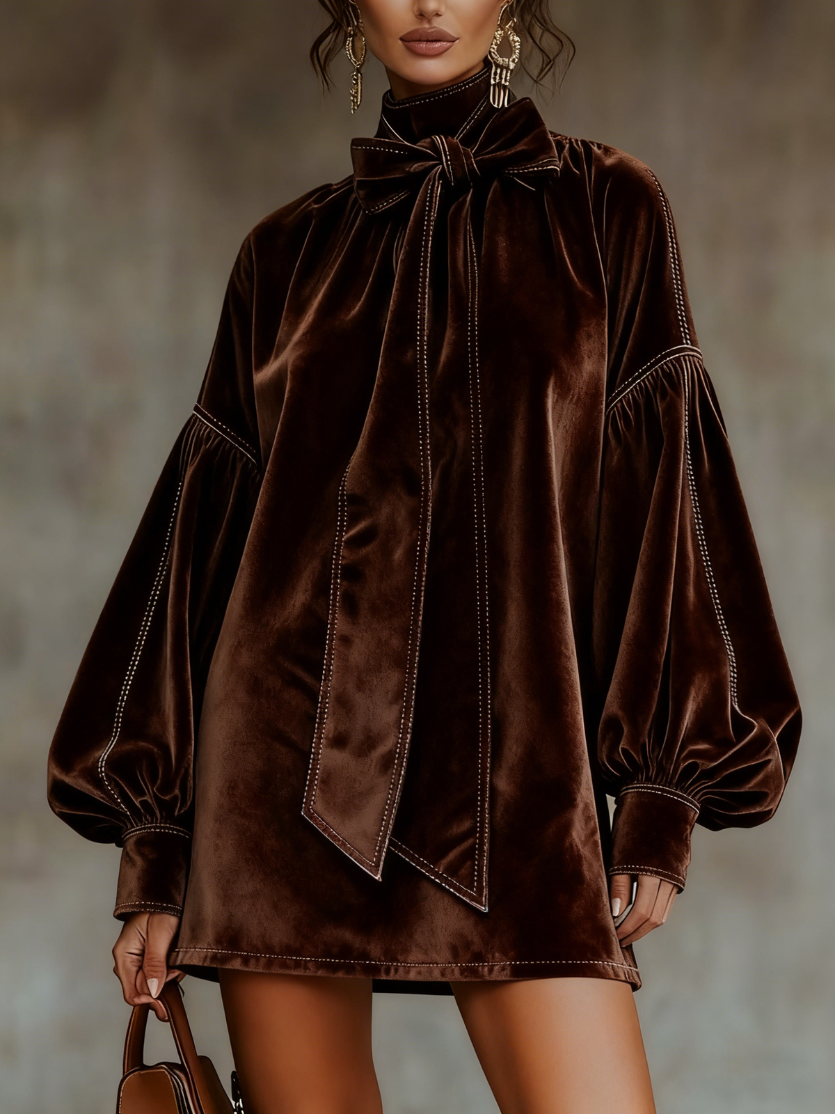 Rosalie - Women's Knee Velvet Dress - photo 3