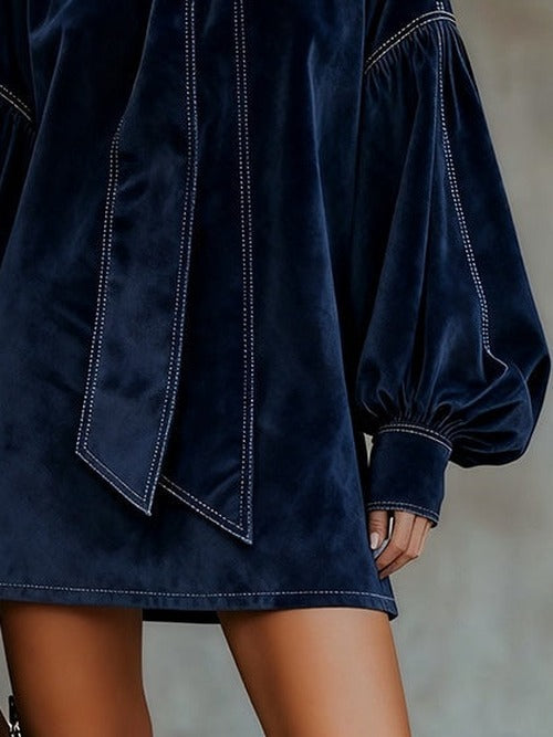 Rosalie - Women's Knee Velvet Dress - photo 5
