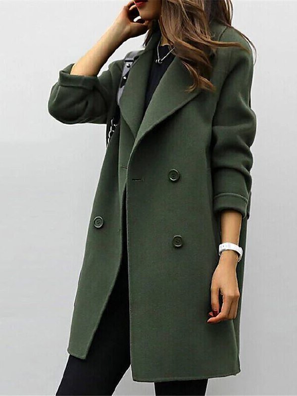 Fleur - Women's Thermal Double-Breasted Coat - photo 2