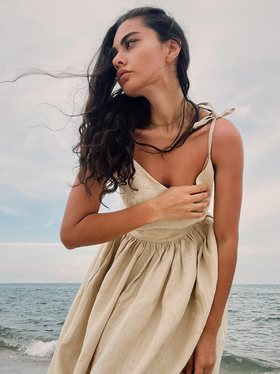 Adeline - Women's Midi V-Neck Dress - photo 11