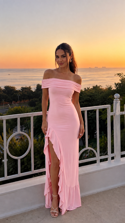 Lisbeth - Women's Off-Shoulder Ruffle Dress - photo 1