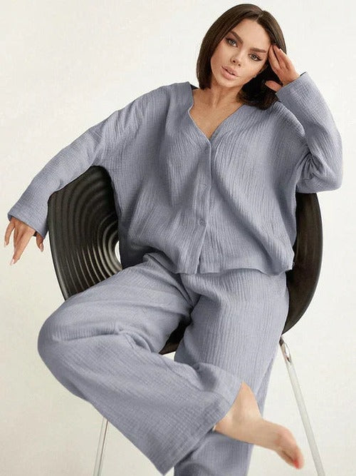 Giselle - Women's Two-Piece Button-Front Set - photo 2