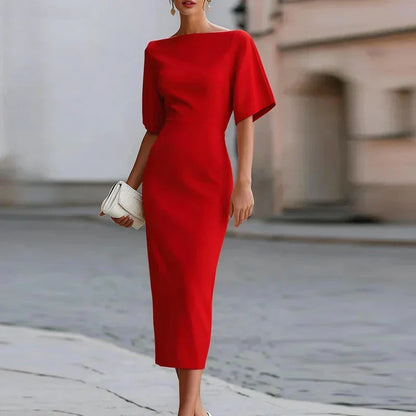 Alma - Women's Fitted Midi Dress - photo 2