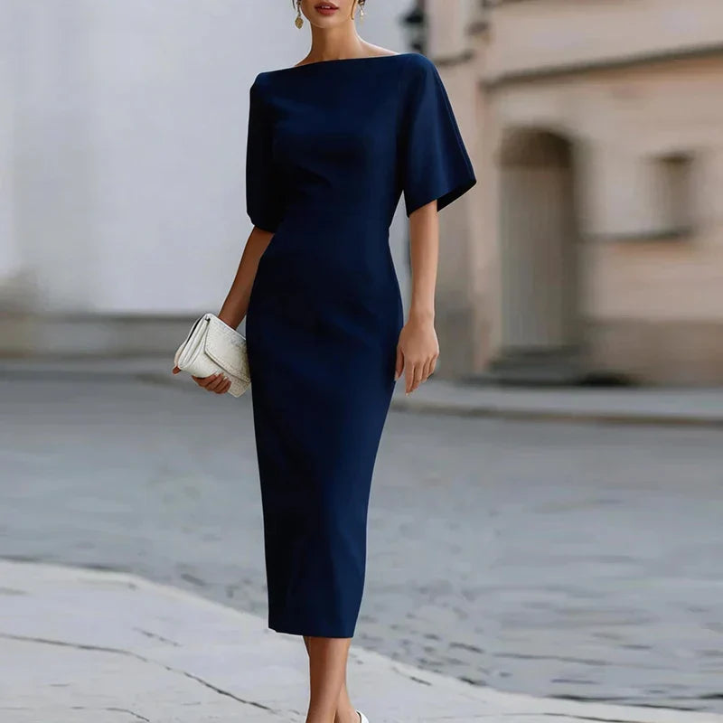 Alma - Women's Fitted Midi Dress - photo 3