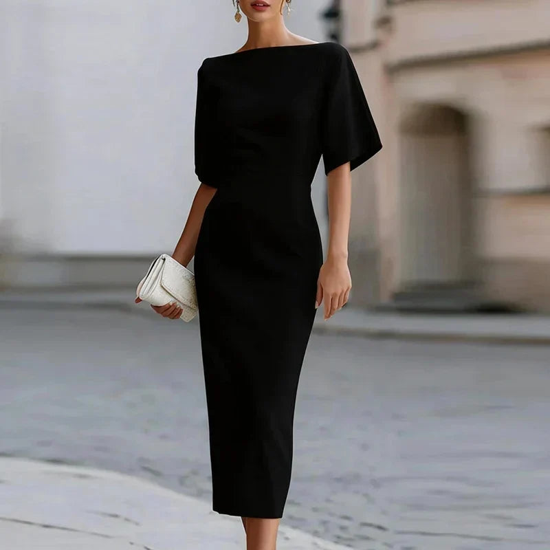 Alma - Women's Fitted Midi Dress - photo 4