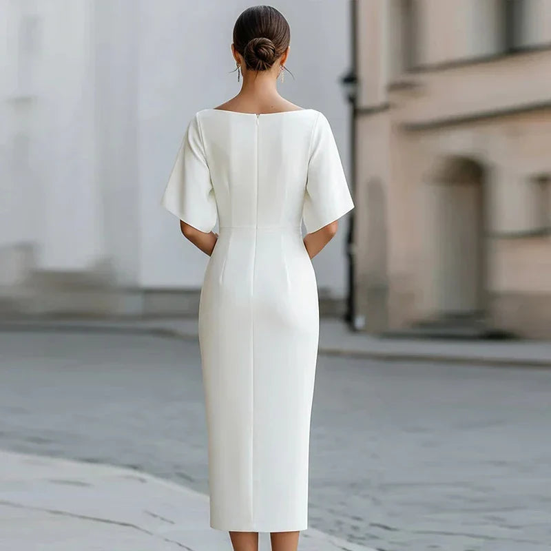 Alma - Women's Fitted Midi Dress - photo 5