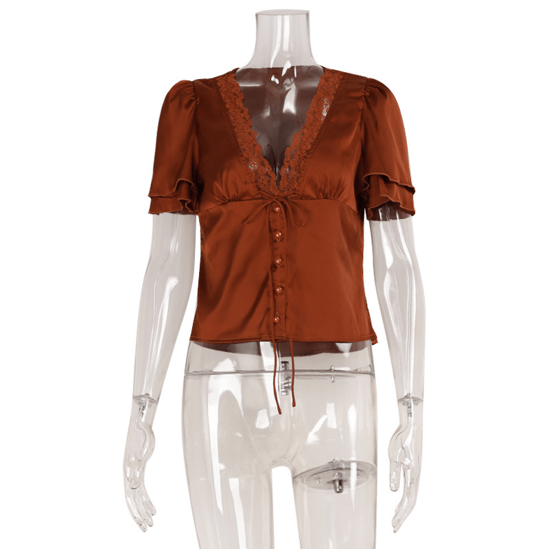 Ilaria - Women's Silk Relaxed Blouse - photo 8